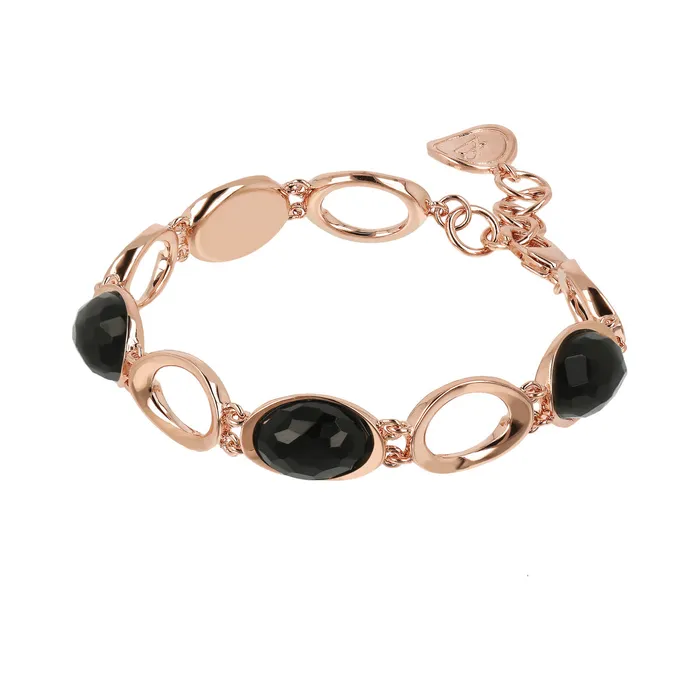 Bracciale a Maglie con Pietra Naturale Ovale Sfaccettata Bronzallure Earrings