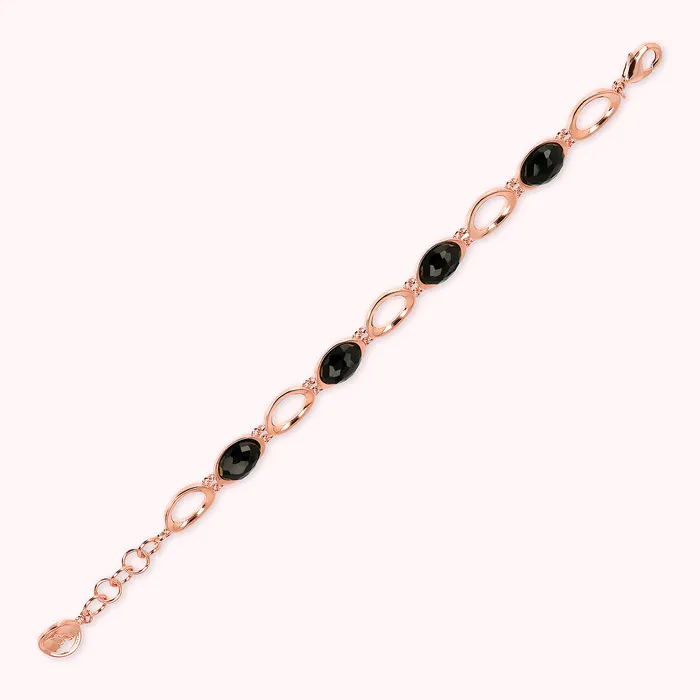 Bracciale a Maglie con Pietra Naturale Ovale Sfaccettata Bronzallure Earrings