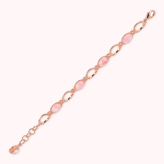Bracciale a Maglie con Pietra Naturale Ovale Sfaccettata Bronzallure Earrings