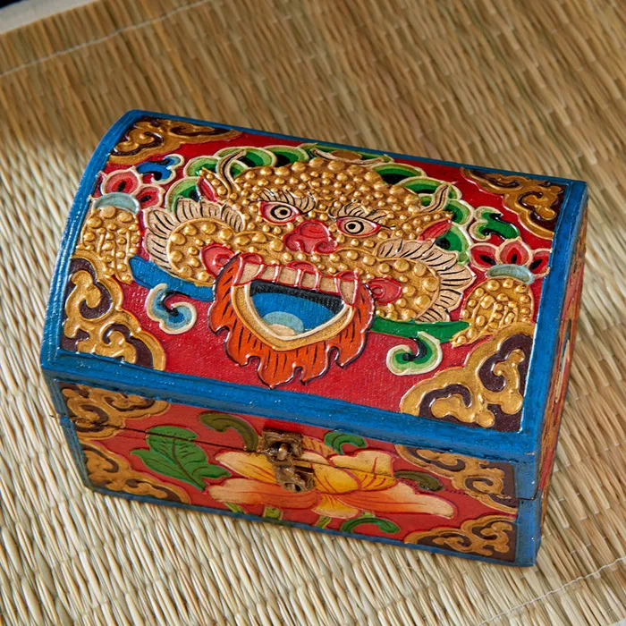 DC Earrings Hand Carved Garuda Treasure Box