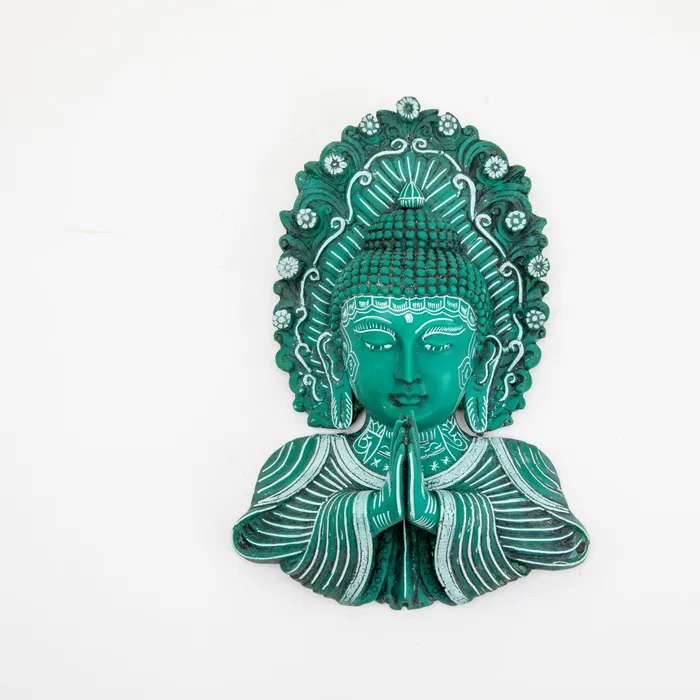 DharmaCrafts Green Praying Buddha Mask Earrings