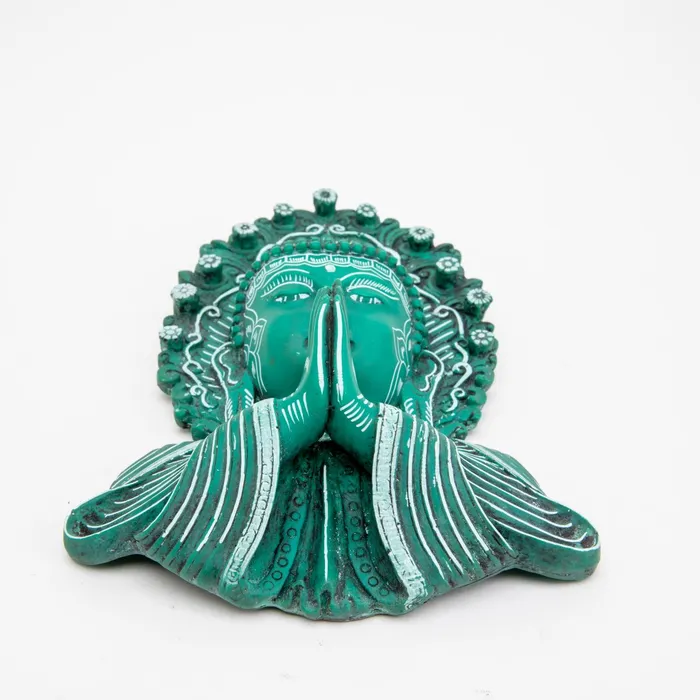 DharmaCrafts Green Praying Buddha Mask Earrings