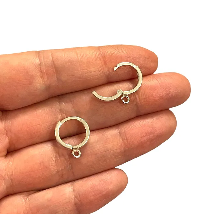Earrings Peppy Beads Sterling Silver Huggie Earrings 925 Sterling Silver Earring Hoops with Open Loop