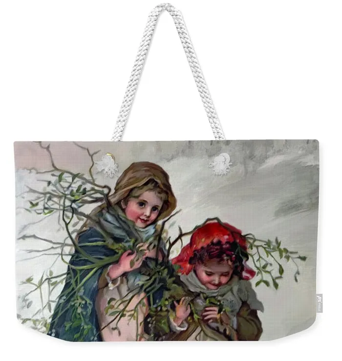Earrings Portraits by NC Weekender Tote Bag Customizable Carryall Tote Bag Gathering Mistletoe