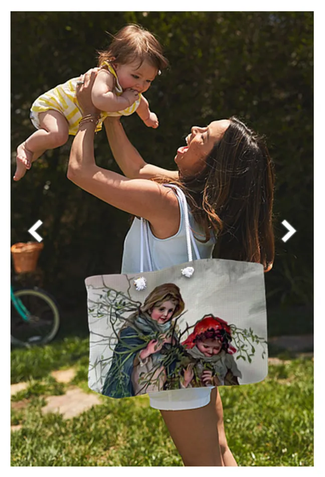 Earrings Portraits by NC Weekender Tote Bag Customizable Carryall Tote Bag Gathering Mistletoe