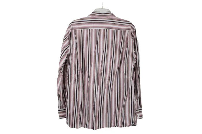 Gap Gap Fitted Burgundy Striped Long Sleeved Shirt L Earrings