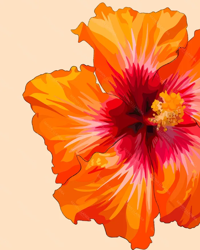 Hibiscus Love Art Print by Mayan Llanera 11x14 MAYANLLANERA Earrings
