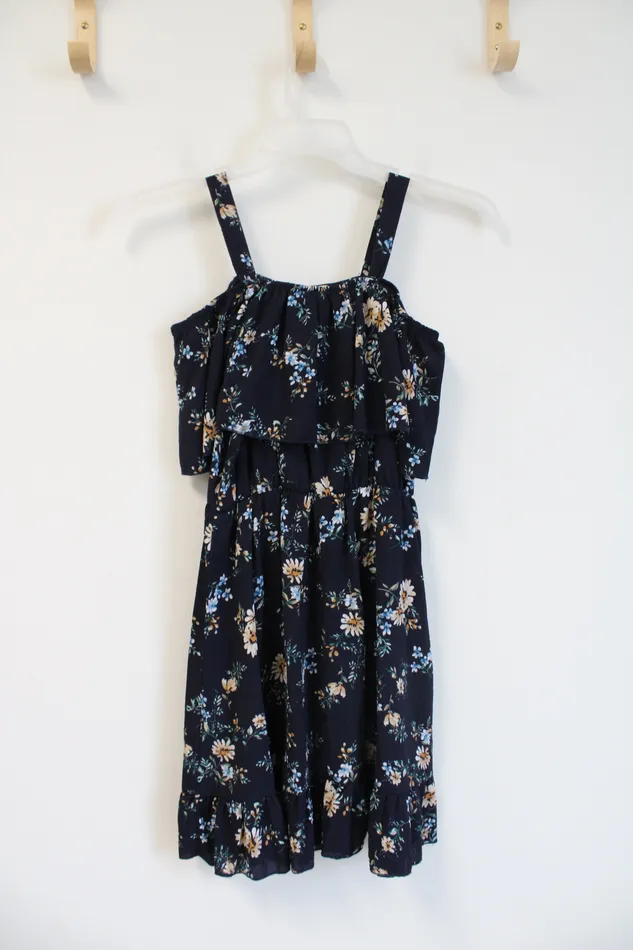 Rings Romwe Romwe Flowy Navy Floral Dress 4