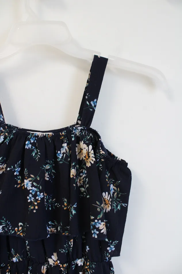 Rings Romwe Romwe Flowy Navy Floral Dress 4