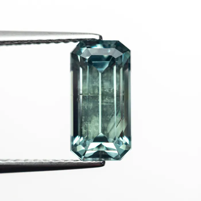 Teal Step Cut Sapphire 359ct Cut Corner Rectangle Misfit Gems Rings