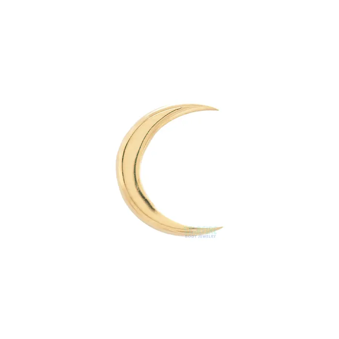 Anatometal threadless Moon in Gold End Earrings