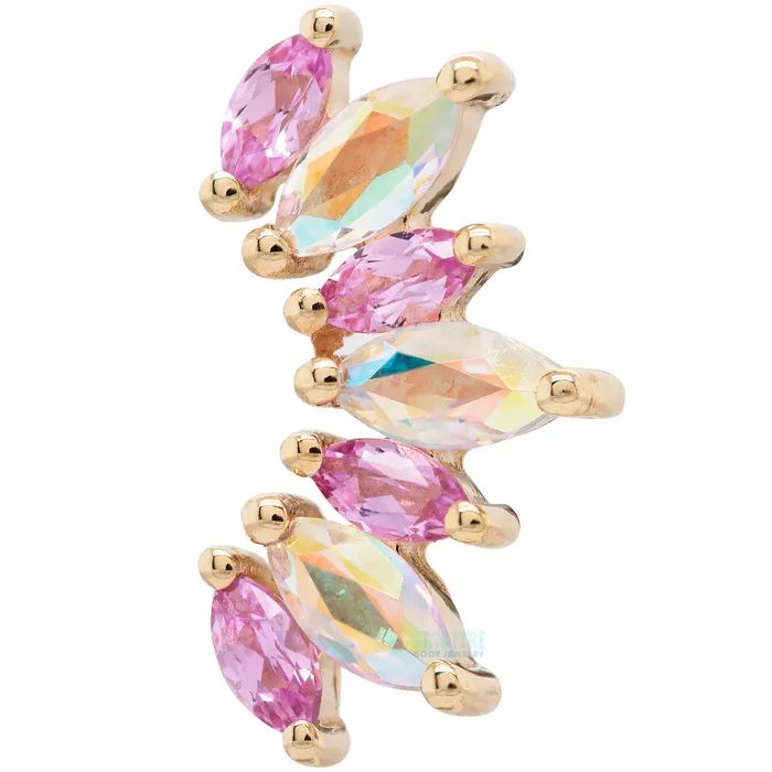 Body Vision BVLA Athena Threaded End in Gold with Light Pink Sapphires Mercury Mist Topaz Necklaces Body Vision BVLA Athena Threaded End in Gold with Light Pink Sapphires Mercury Mist Topaz Necklaces