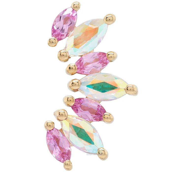 Body Vision BVLA Athena Threaded End in Gold with Light Pink Sapphires Mercury Mist Topaz Necklaces
