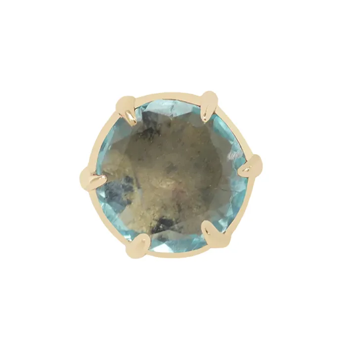 Earrings Maya Jewelry threadless Illuminate Small End in Gold with Genuine Gemstone
