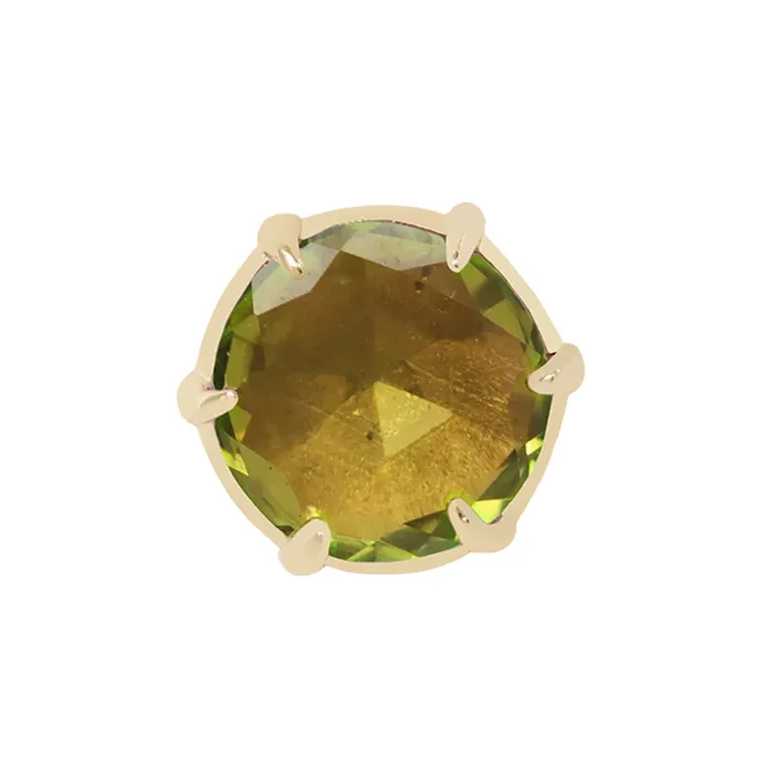 Earrings Maya Jewelry threadless Illuminate Small End in Gold with Genuine Gemstone