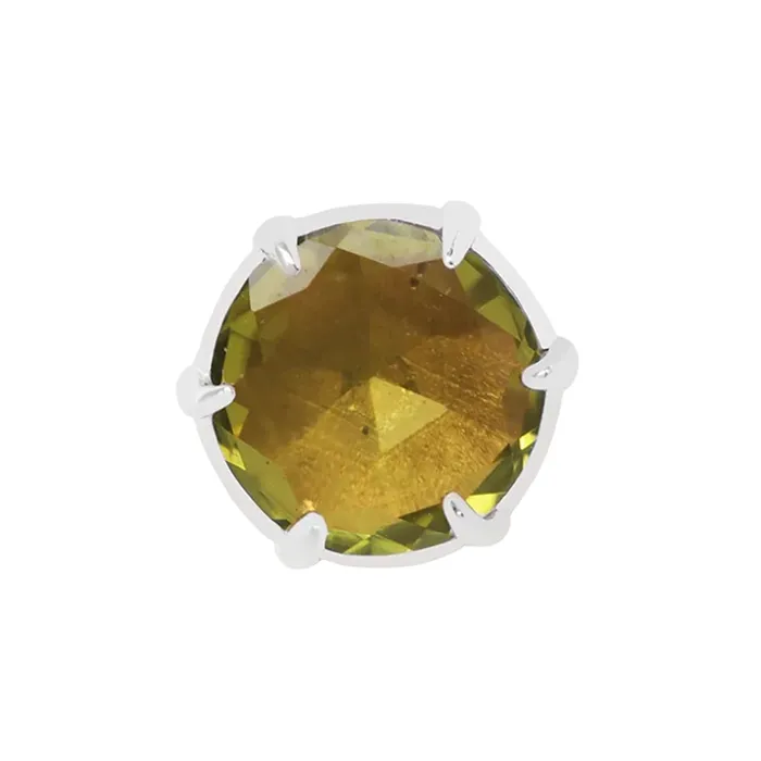 Earrings Maya Jewelry threadless Illuminate Small End in Gold with Genuine Gemstone