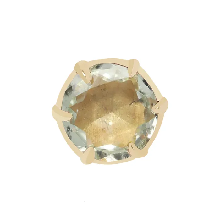 Earrings Maya Jewelry threadless Illuminate Small End in Gold with Genuine Gemstone