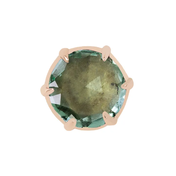 Earrings Maya Jewelry threadless Illuminate Small End in Gold with Genuine Gemstone