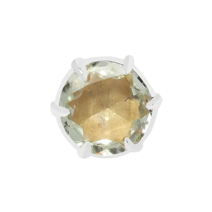 Earrings Maya Jewelry threadless Illuminate Small End in Gold with Genuine Gemstone