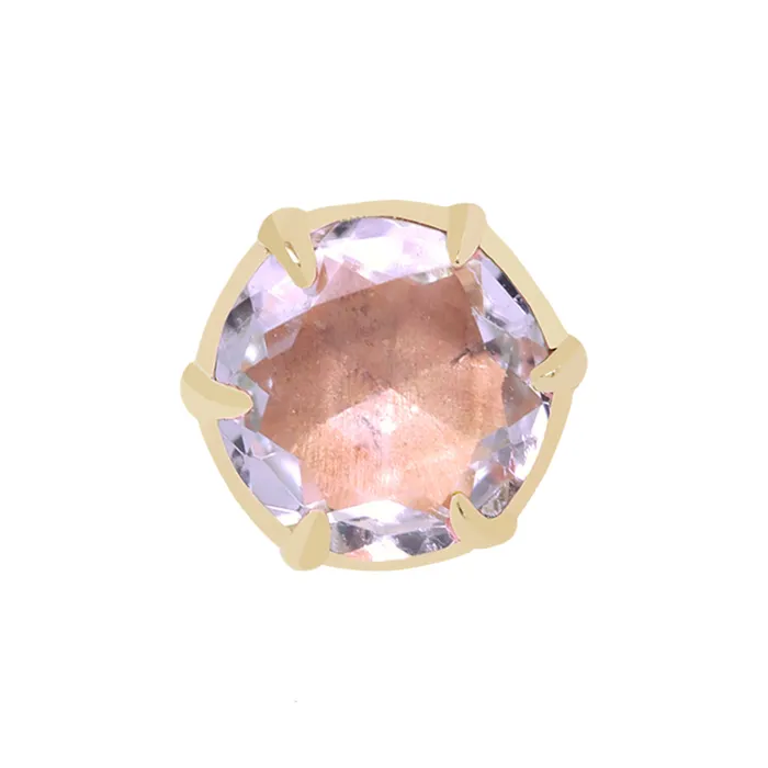 Earrings Maya Jewelry threadless Illuminate Small End in Gold with Genuine Gemstone