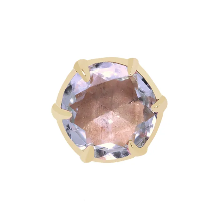 Earrings Maya Jewelry threadless Illuminate Small End in Gold with Genuine Gemstone
