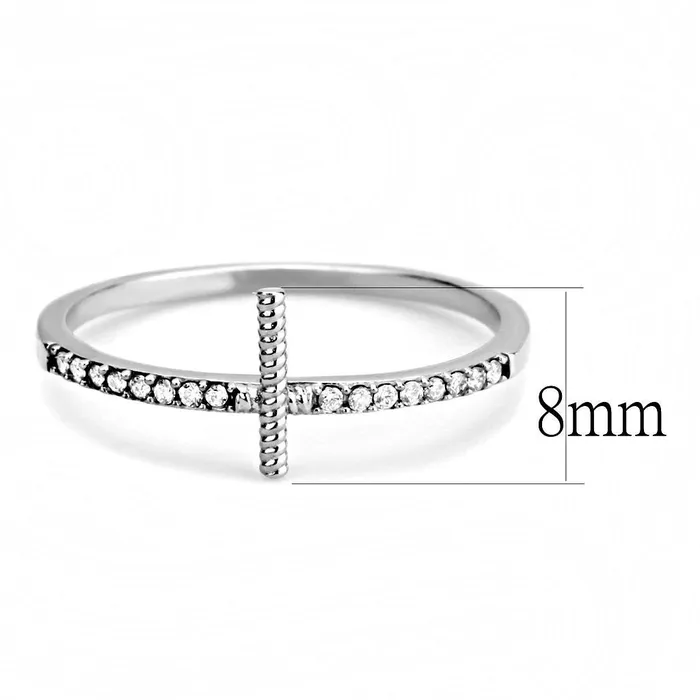 Green CJ161 Wholesale Womens Stainless Steel Minimal Cross Ring Rings