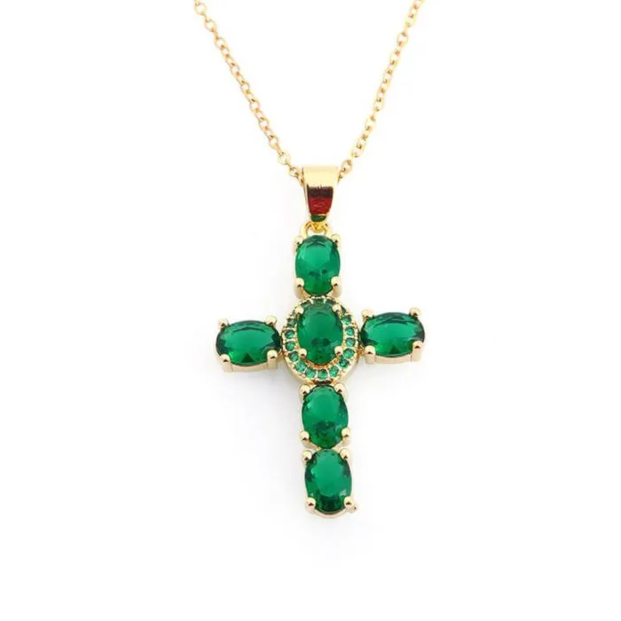 Necklaces worldnetgifts Stone Cross Necklace
