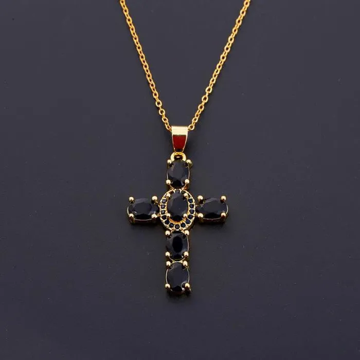 Necklaces worldnetgifts Stone Cross Necklace