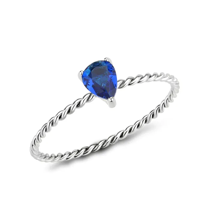 Rings Cerijewelry CJ3862 Wholesale Womens Stainless Steel Montana Blue Minimal Ring