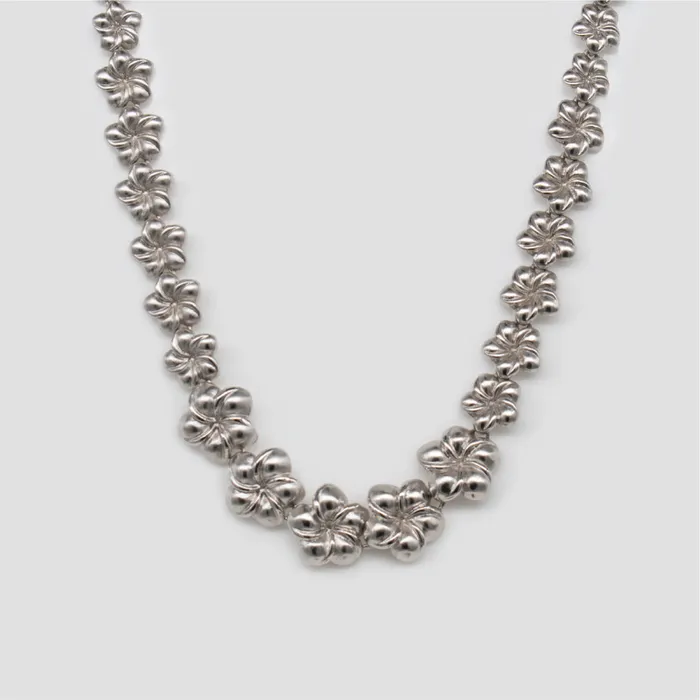 rosamarianas Necklaces 925 Sterling Silver Tasi Plumeria Lei Necklace