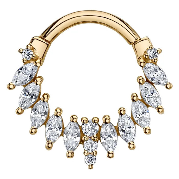 Skylar Hinge Ring in Gold with White CZs Body Vision BVLA Rings