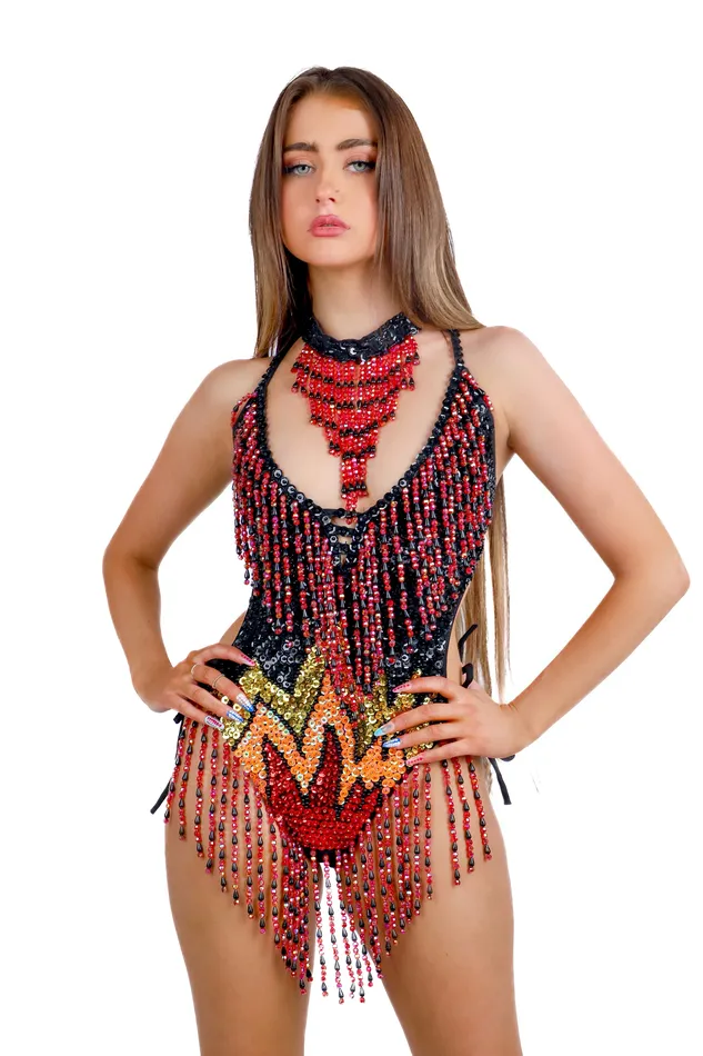 THE LUMI SHOP Earrings Hand Stitched Bodysuit Burner Babe