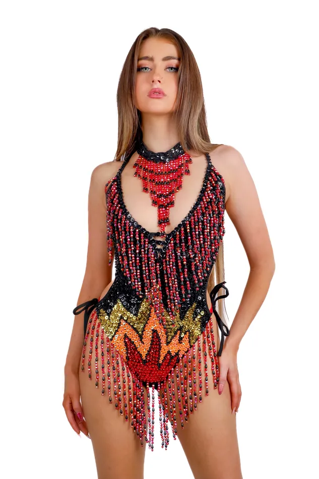 THE LUMI SHOP Earrings Hand Stitched Bodysuit Burner Babe THE LUMI SHOP Earrings Hand Stitched Bodysuit Burner Babe