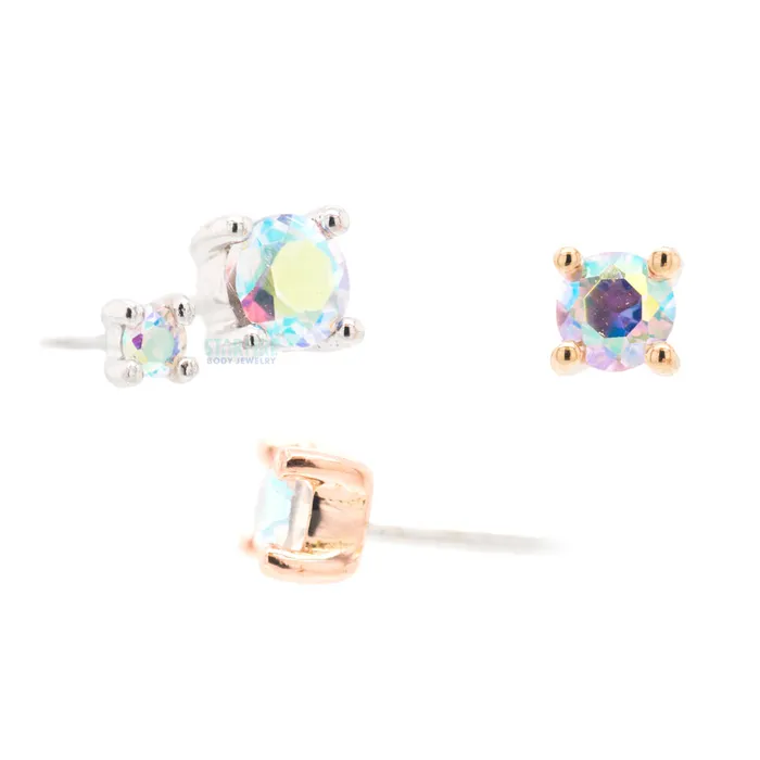 threadless ProngSet Mercury Mist Topaz End in Gold Buddha Jewelry Organics Earrings