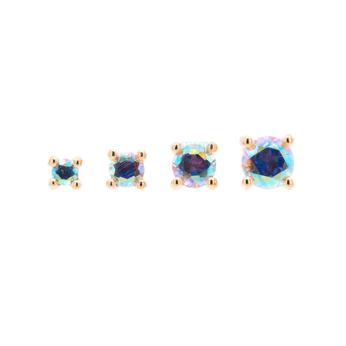 threadless ProngSet Mercury Mist Topaz End in Gold Buddha Jewelry Organics Earrings