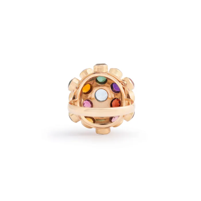 Vintage Rings Large MultiStone 18k Gold Sputnik Ring