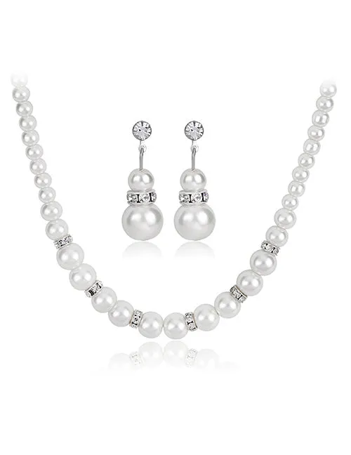 02 Necklaces N353 Pearl Necklace with FREE Earrings