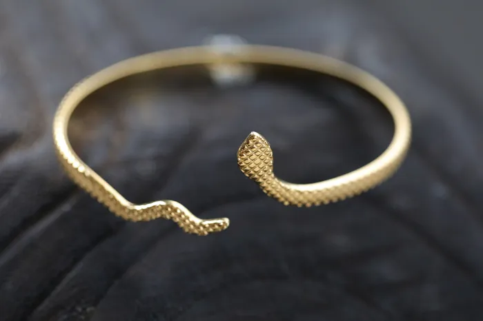 18K GoldFilled Open Snake Bangle Cuff Bangle Bracelet Jewelvers Bracelets