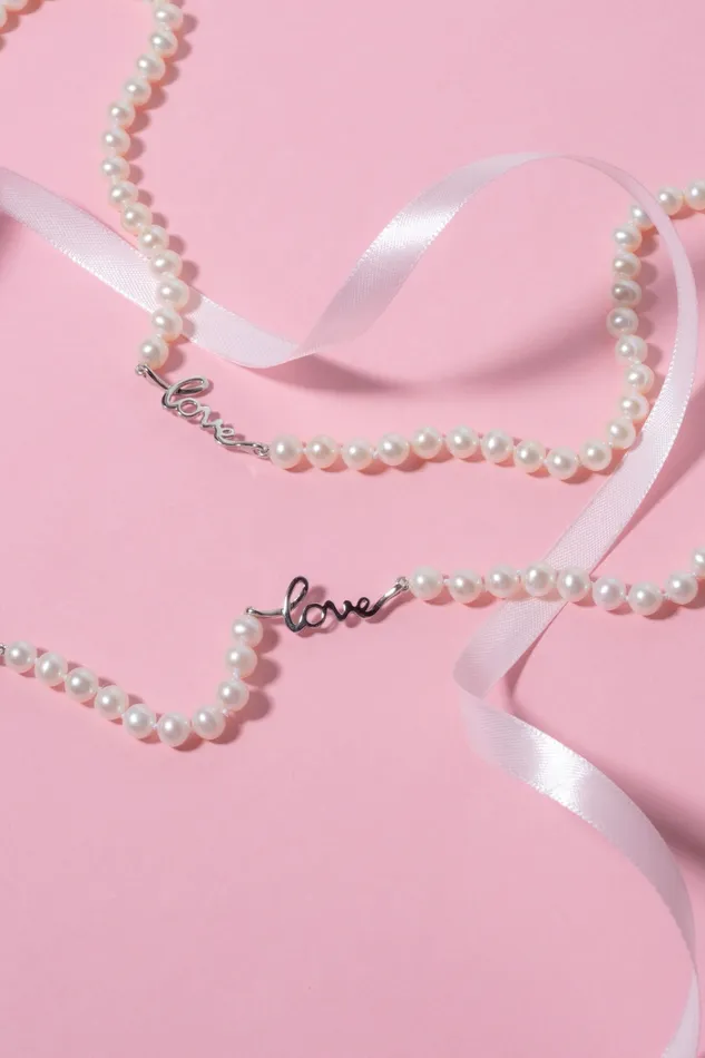 6065mm White Freshwater Cultured Pearl Love Bracelet spt Bracelets