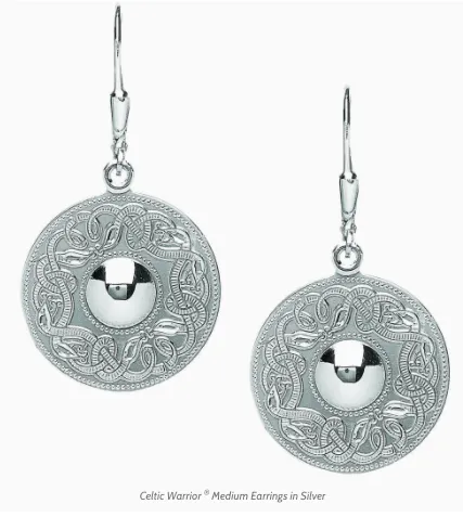 Boru Earrings Celtic Warrior Earrings Medium Drop Disc
