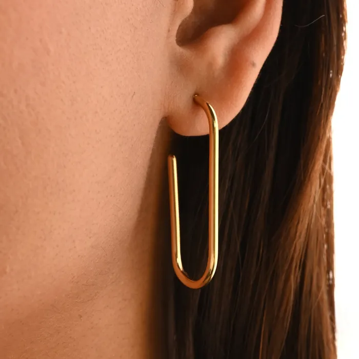 Earrings Jewelvers 18K GoldFilled Rectangle Tube Hoop Earrings for Women