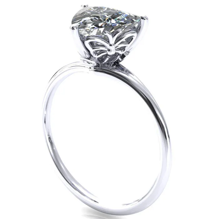 Fire Brilliance Butterfly Wings Trillion Moissanite 3 Prong Engagement Ring Rings