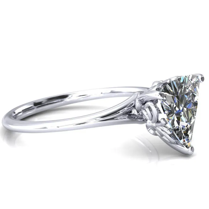 Fire Brilliance Butterfly Wings Trillion Moissanite 3 Prong Engagement Ring Rings