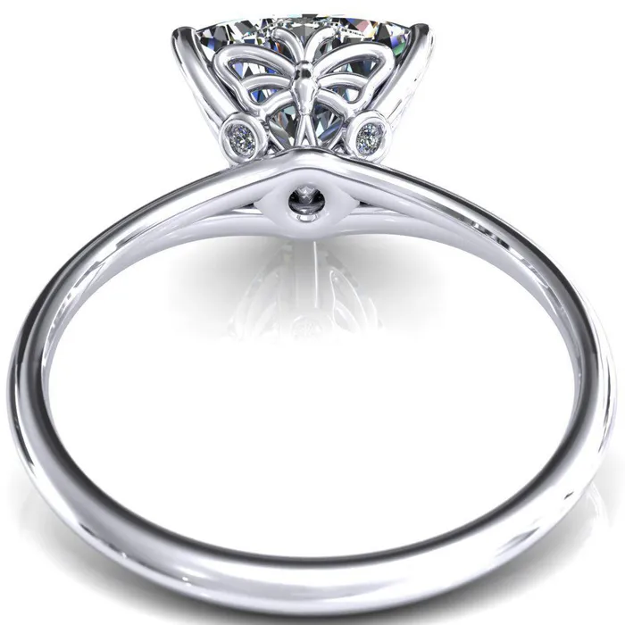 Fire Brilliance Butterfly Wings Trillion Moissanite 3 Prong Engagement Ring Rings