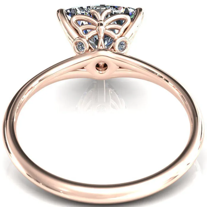 Fire Brilliance Butterfly Wings Trillion Moissanite 3 Prong Engagement Ring Rings