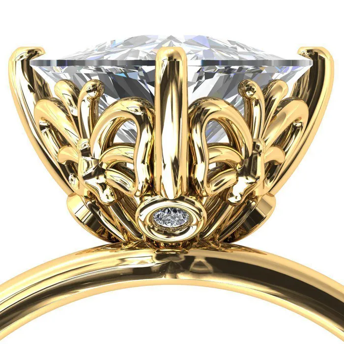 Fire Brilliance Butterfly Wings Trillion Moissanite 3 Prong Engagement Ring Rings