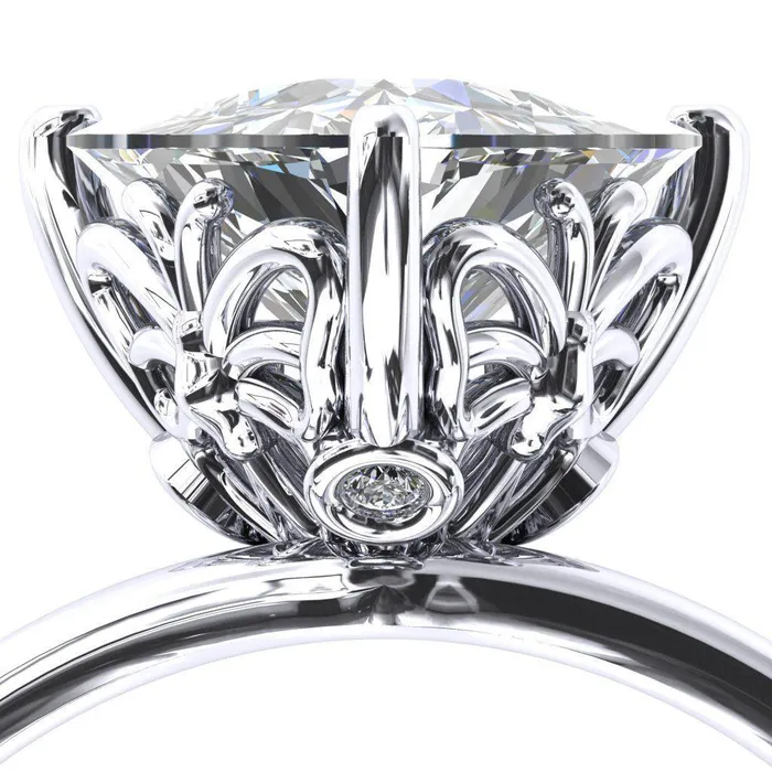 Fire Brilliance Butterfly Wings Trillion Moissanite 3 Prong Engagement Ring Rings