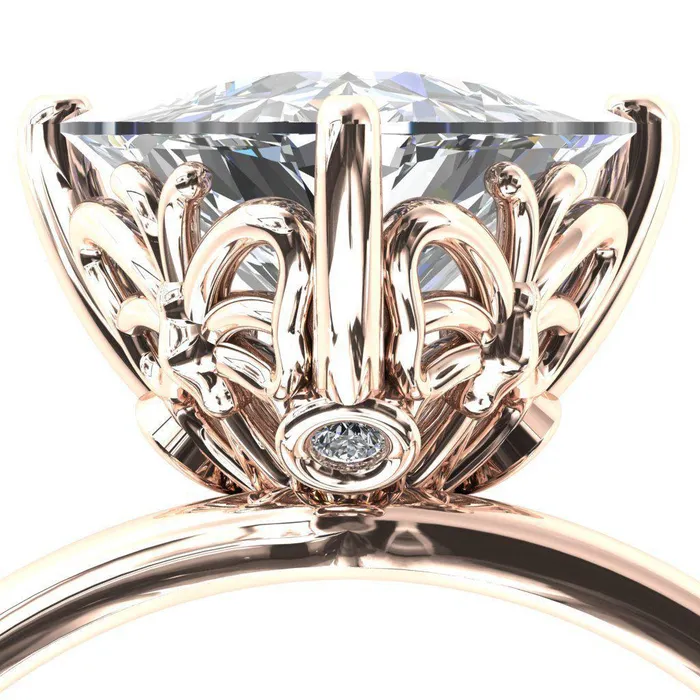 Fire Brilliance Butterfly Wings Trillion Moissanite 3 Prong Engagement Ring Rings