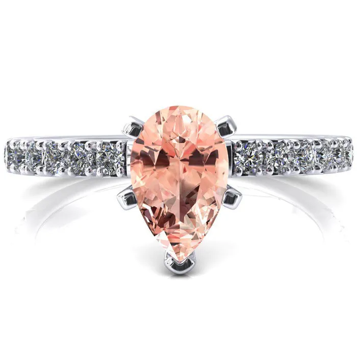 Fire Brilliance Rings Nefili Pear Champagne Sapphire 5 Prong 58 Eternity Diamond French Pave Engagement Ring Fire Brilliance Rings Nefili Pear Champagne Sapphire 5 Prong 58 Eternity Diamond French Pave Engagement Ring