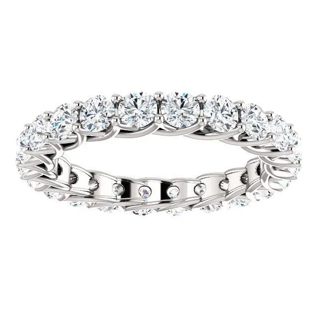 Fire Brilliance Rings Prestine Full Eternity 4 Prongs 3mm Round Cut Engagement or Anniversary Ring